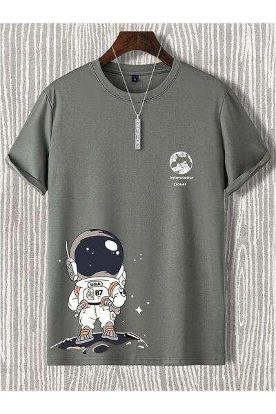 NoVibe Παιδικό μπλουζάκι Interstellar Travel Printed Oversize Anthracite