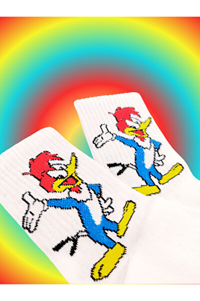 Shuttle Park Персонализирани унисекс чорапи с анимационни герои, шантави, цветни, удобни, шарени, забавни, стилни бели колежански чорапи