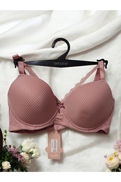 enmodaiçgiyim Πούδρα μπροστινό δαντέλα σχοινί Λεπτομερές άκουμπο γυναικείο σουτιέν