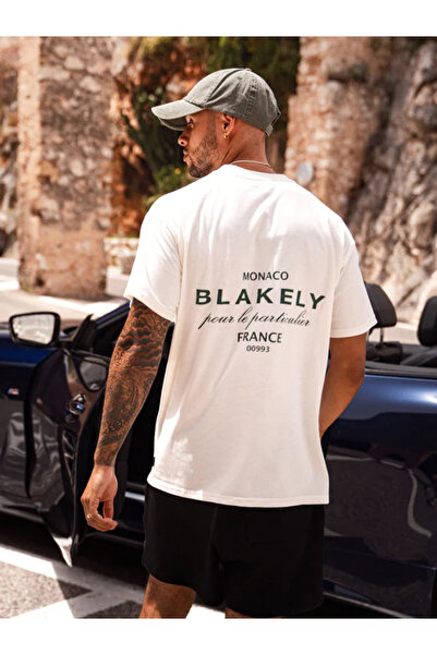 NoVibe Unisex Plus Size Blake Back Printed Oversize T-shirt