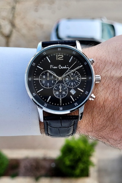 Pierre Cardin Kasası Metalik Kordonu Siyah Renk 2 Yıl Garantili 44 Mm Erkek Kol Saati