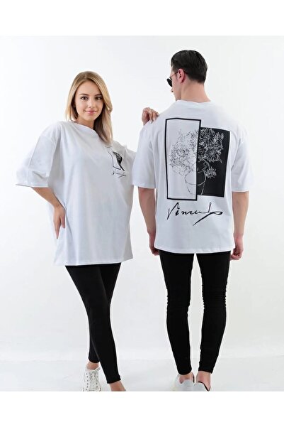 NoVibe Μπλουζάκι Unisex από βαμβακερό μεγάλου μεγέθους με υπογραφή και στάμπα...