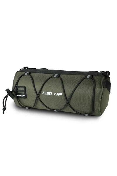 ESLNF Green Waterproof Road Bicycle Handlebar Bag Multifunctional MTB Front Tube Bag Portable Frame Pannie