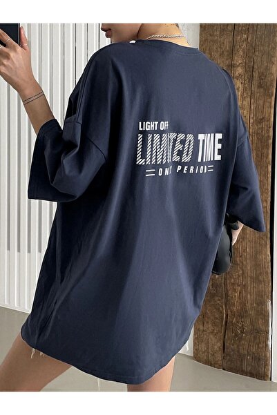 NoVibe Μπλουζάκι μεγάλου μεγέθους Light Off Limited Time Printed Oversize