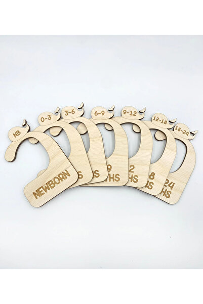 AŞKTOPLARIM Ahşap Elbise Askısı | Yenidoğan Kıyafet Ayırıcı| Bebek Odası Dolap- Gardrop Düzenleyici