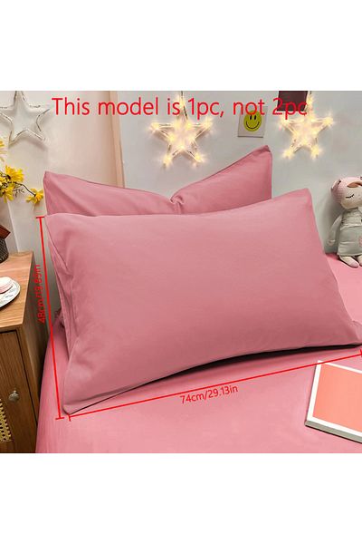 Choice 48x74cm Bean paste 1 Piece Of Matte Solid Color Pillowcase, Bedroom Pocket Sealed Soft Pillowcase, B