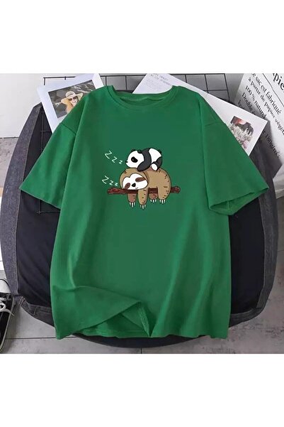 NoVibe Tricou oversize cu imprimeu Panda Koala pentru femei de marime mare