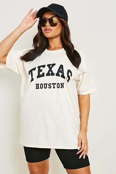 NoVibe Μπλουζάκι μεγάλου μεγέθους Texas Houston Printed Oversize