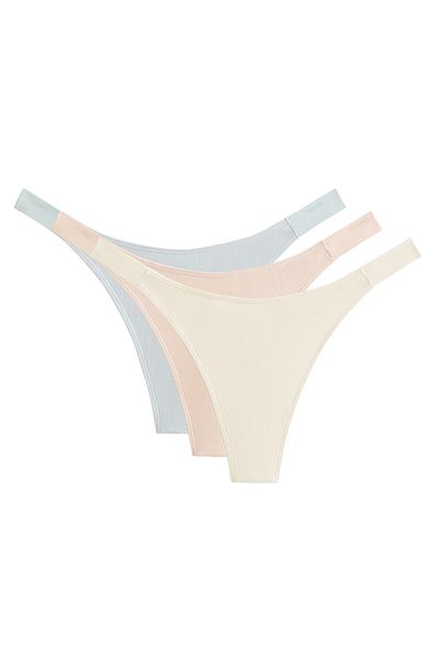 Oysho 3 rib logo thongs