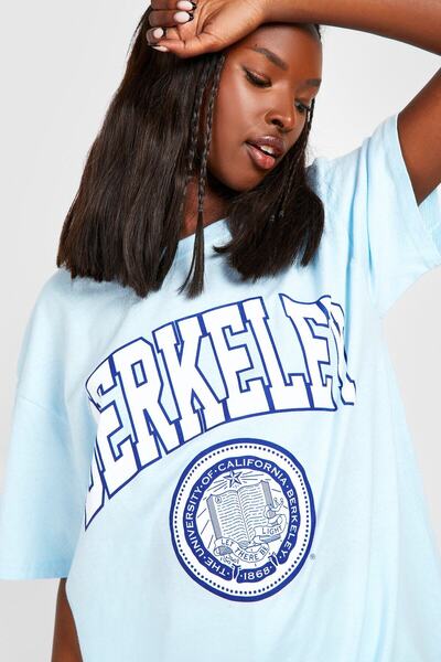 NoVibe Μπλουζάκι Baby Blue Berkeley με στάμπα Oversize