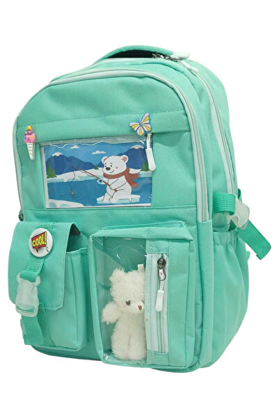 ROWAN ÇANTA Шкільний рюкзак у корейському стилі з 2 відділеннями та аксесуара...