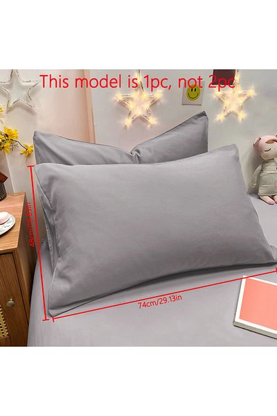 Choice 48x74cm light gray 1 Piece Of Matte Solid Color Pillowcase, Bedroom Pocket Sealed Soft Pillowcase, B