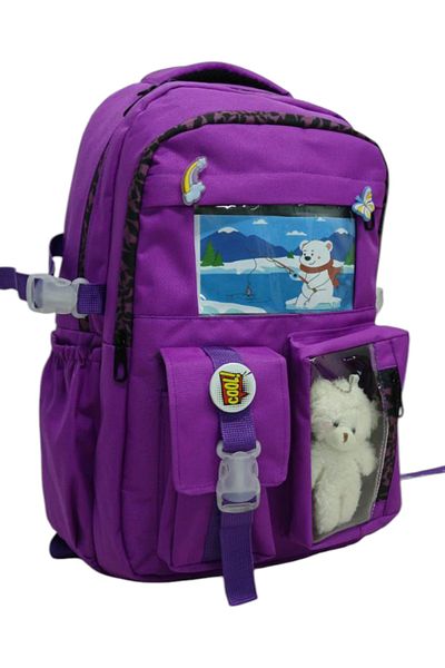 ROWAN ÇANTA Rucsac de școală în stil coreean cu 2 compartimente principale cu accesorii