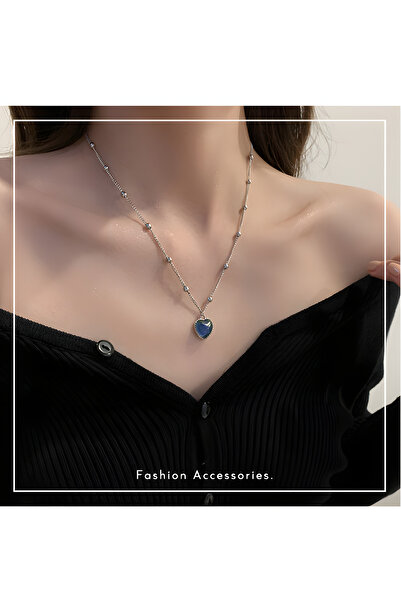 ChallengerArena Renk Değiştiren Zarif Kalp His Kolyesi Doğal Taşlı Sevgili Aş...