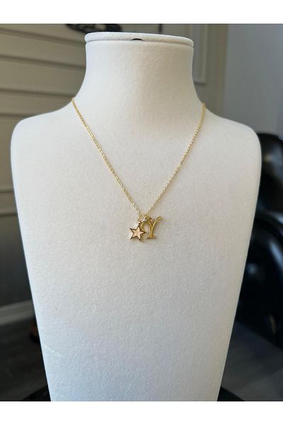 Store Y Letter Necklace - with Star Charm and Chain