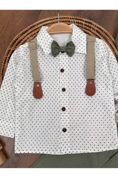 bebicix Dalian Men's 3-Piece Suit with Salopette and Bow Tie