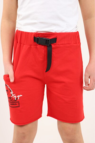 Toontoy Αγόρι - Σορτς Try Again με τύπωμα με ζώνη με αγκράφα