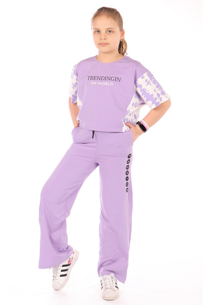 Toontoy Girl's Trendingin Myword Printed Tracksuit Set