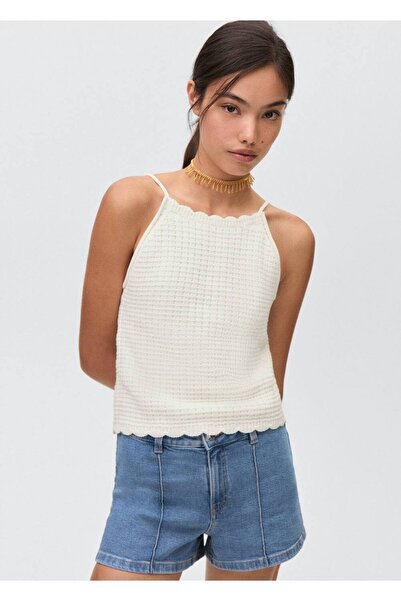 Mango Teen Düz kesim denim şort