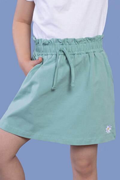 Toontoy Daisy Embroidered Girl's Skirt - Pocket Detail