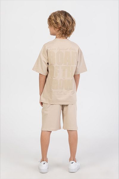Ruhat Kids Boy's Shorts - T-Shirt with Necklace Double Set