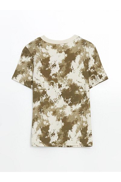 LC Waikiki Tricou pentru băieți cu decolteu cu vopsea cravată LCW Kids