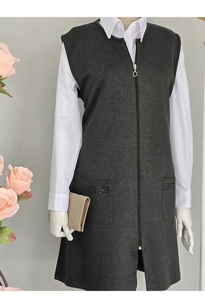 ENDAMIM Large Size Patterned Sleeveless Mother's Vest