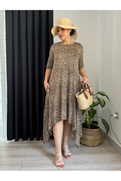 MODA Women's Plus Size Stretchy Viscosine Dress