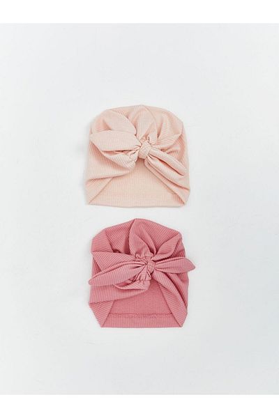 LC Waikiki Lcw Baby Bow Detailed Baby Girl Beret 2 Pcs