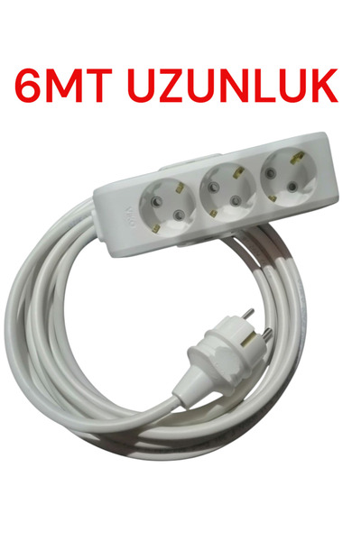 VİKO 3lü Grub Priz Ara Kablosu Uzatıcı Viko 1.2.3.4.5....20 mt kablo uzunluk ...