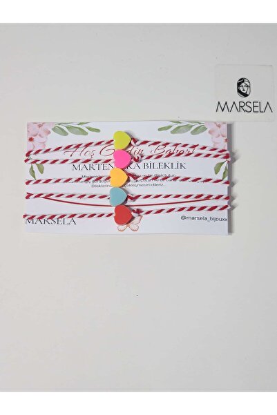 MORMAVİ MARTENIÇKA سوار حبل قلب ملون مكون من 5 قطع