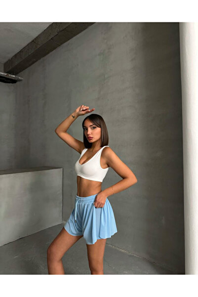 Genel Markalar Kadın  Bol Kesim İçi Taytlı Spor Şort Etek