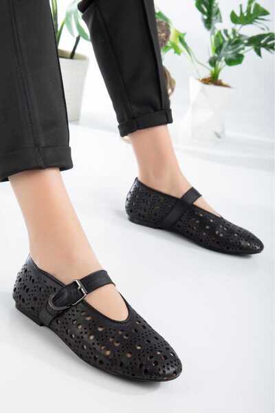 derim shoes حذاء نسائي كاجوال من الجلد الطبيعي باليرينا