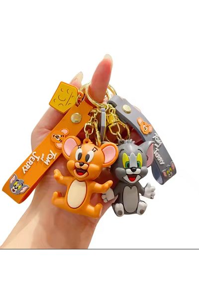 alpikom Tom and Jerry 3D Silicone Large Size Quality Keyring Bag Decoration