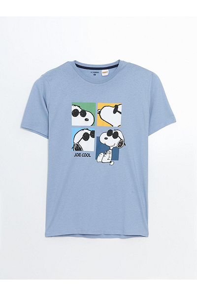 LC Waikiki Σετ ανδρικών πιτζάμες με στάμπα Navy Blue Standard Snoopy