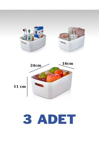 CEZVE HOME 3-Piece Mocha 3.5 Lt Basic Cabinet, Refrigerator Organizer, Bathroom Organizer Basket