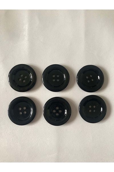 beynaaksesuar Black Polyester Jacket 44 Size, Italian Button - Pack of 6