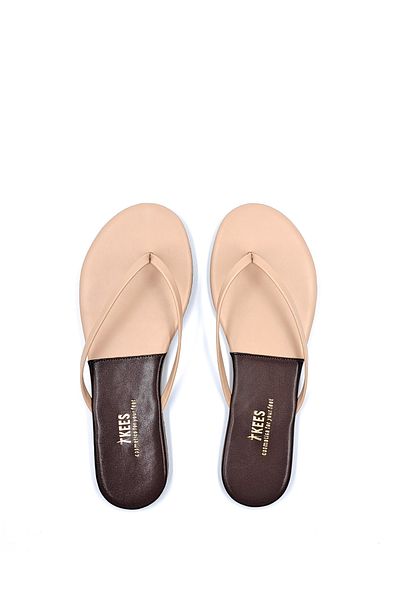 Tkees Classic Women's Brown Beige Stylish Flip Flops