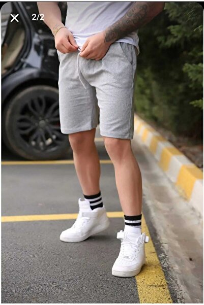 TREND ALİSSE DÜZ GRİ ERKEK SPOR BERMUDA YAZLIK RAHAT ŞORT