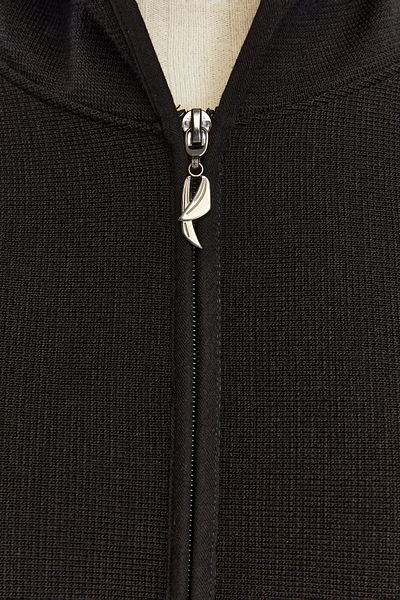 panşalço Hooded Knitwear Poncho, Steel Knit, Black, Size 36-48, 83x120cm, Brooch Gift