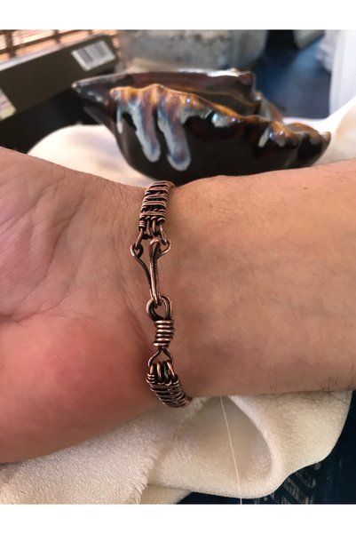 isikaccessories Pure Copper Bracelet (Unisex) Oxidized Thick Model