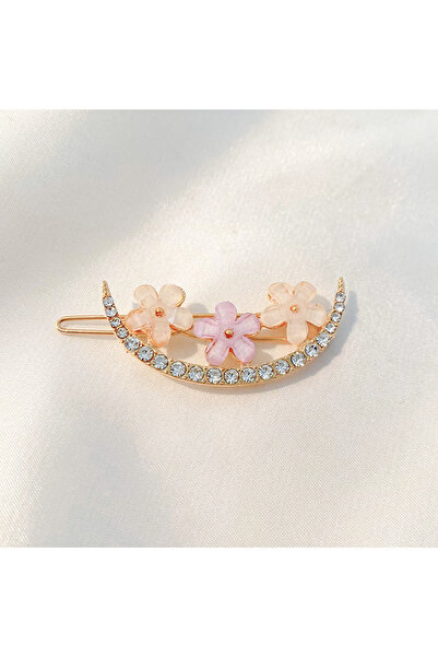 So Much Accesories So-Much Women's Cute Colorful Flower Gold Side Clip Hair Clip-1