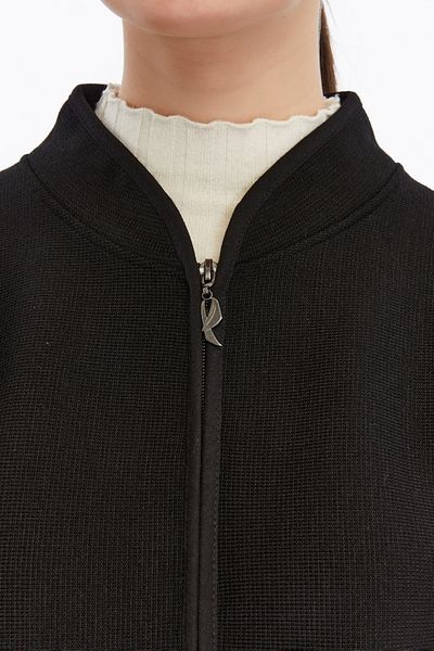 panşalço Judge Collar Knitwear Poncho, Steel Knit, Black, Size 36-48, 83X120 Cm, Brooch Gift