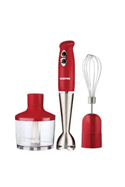 Geepas خلاط يدوي كهربائي GHB6136 أحمر/شفاف/فضي