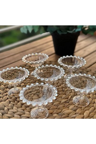 Skygo Rayan Petra 6-Piece Beaded Footed Presentation Bowl