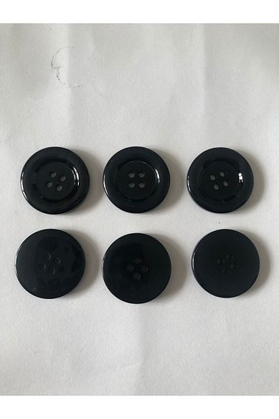 beynaaksesuar Black Polyester Jacket 44 Size, Italian Button - Pack of 6