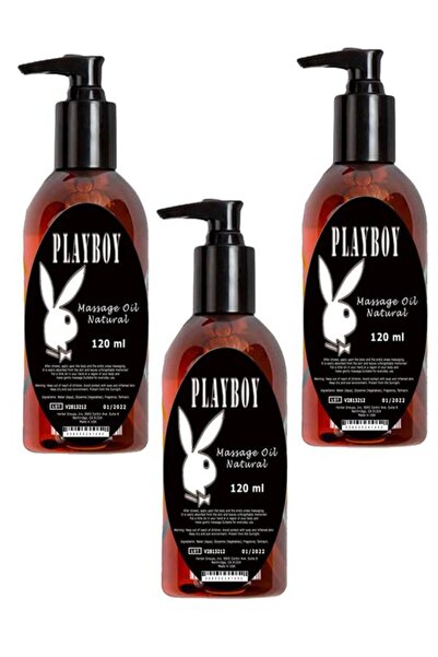 Playboy Natural Rahatlatıcı Erotik Vücut Masaj Yağı 120 ml x 3 ad