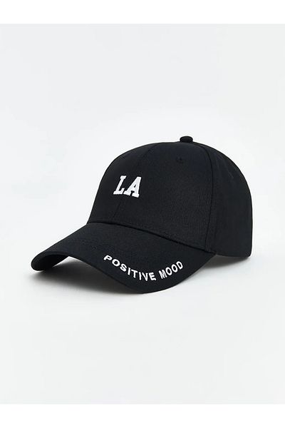 LC Waikiki Black Text Embroidered Women's Cap Hat
