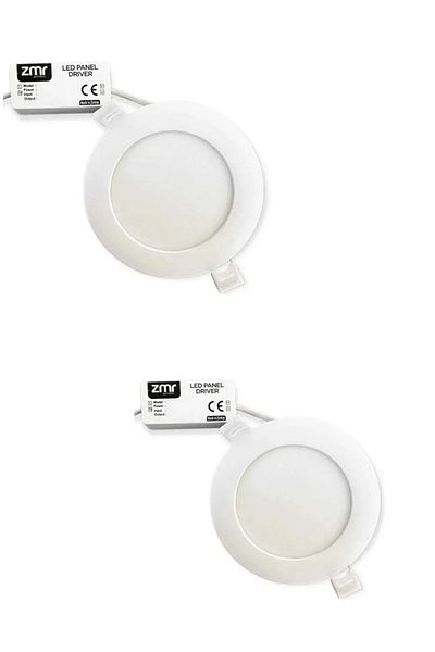 ZMR 2 Pieces 6 Watt Panel LED Spot| White 6500K - Metal Case - Ultra Thin
