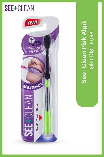Dentiste See+clean Plaque Perception Illuminated Toothbrush Green